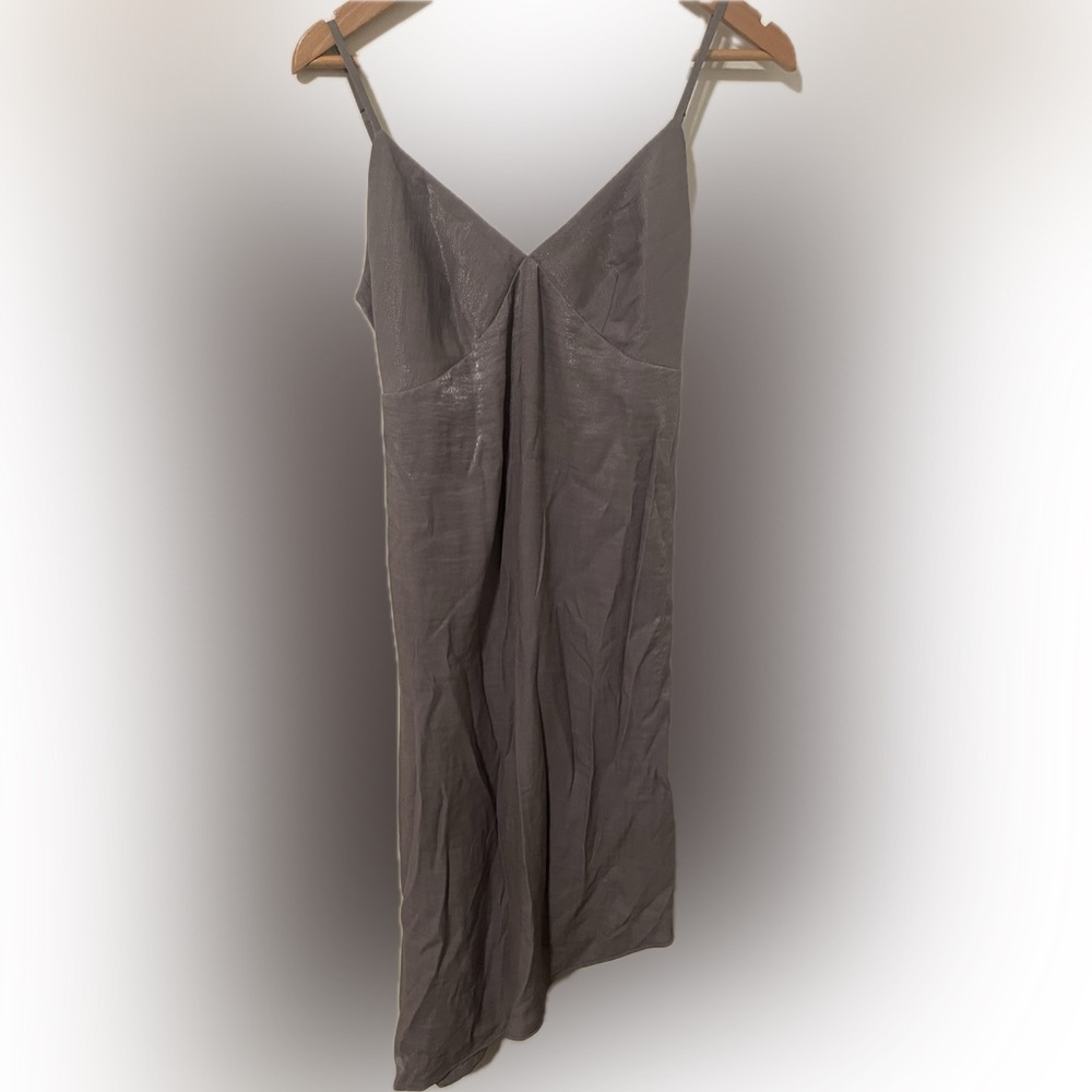 Anthropologie Moulinette Soeurs asymmetrical shimmer grey dress size 0.